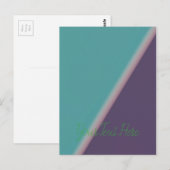 Abstrakt Art Türkis Lila Postkarte (Vorne/Hinten)