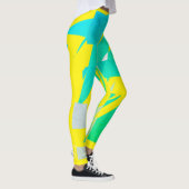 Abstrakt Art Türkis Pastellfarben Leggings (Rechts)