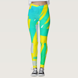 Abstrakt Art Türkis Pastellfarben Leggings
