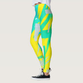 Abstrakt Art Türkis Pastellfarben Leggings (Links)