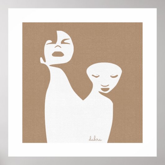 Abstrakt Art Two Black Women Poster (Vorne)