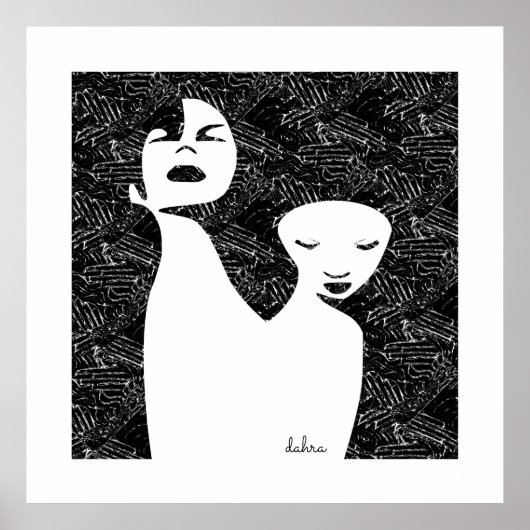 Abstrakt Art Two Black Women Poster (Vorne)