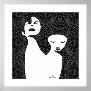 Abstrakt Art Two Black Women Poster