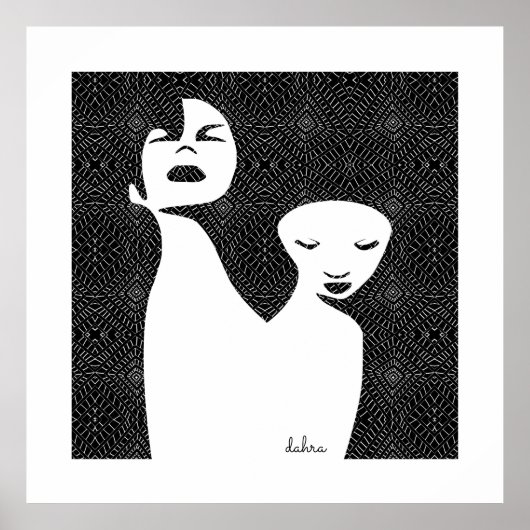Abstrakt Art Two Black Women Poster (Vorne)