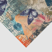 Abstrakt Art Uni Florals & Butterfys Seidenpapier (Detail)