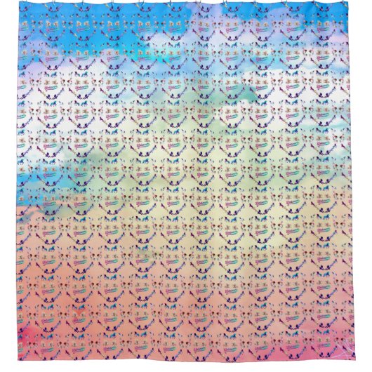 Abstrakt Art Unicorn Duschvorhang (Vorderseite)