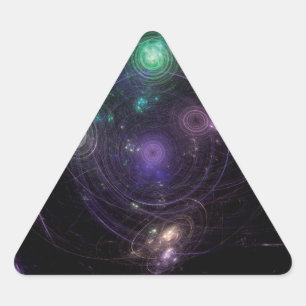 Abstrakt Art Universe Dreieckiger Aufkleber