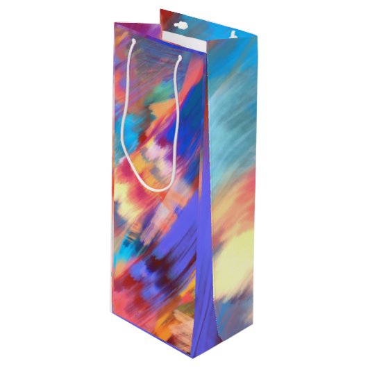 Abstrakt Art Wine Geschenktasche Geschenktüte Für Weinflaschen (Vorderseite Schrägansicht)