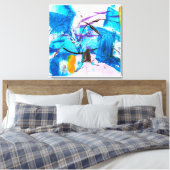 Abstrakt Art Wrapped Canvas Print Leinwanddruck (Insitu (Schlafzimmer))