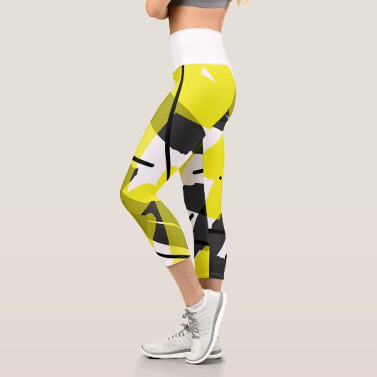 Abstrakt Art Yellow Gran Capri Leggings (Links)