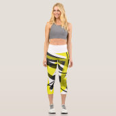 Abstrakt Art Yellow Gran Capri Leggings (Vorderseite)
