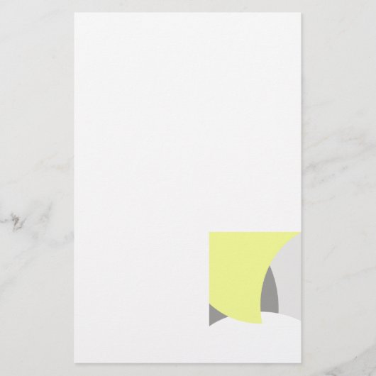 Abstrakt Art Yellow Grey White Briefpapier (Vorderseite)