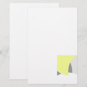Abstrakt Art Yellow Grey White Briefpapier (Vorne/Hinten)