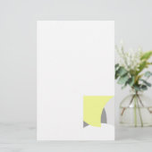 Abstrakt Art Yellow Grey White Briefpapier (Stehend Vorderseite)