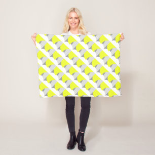 Abstrakt Art Yellow Grey White Fleecedecke
