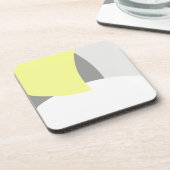 Abstrakt Art Yellow Grey White Getränkeuntersetzer (Linke Seite)