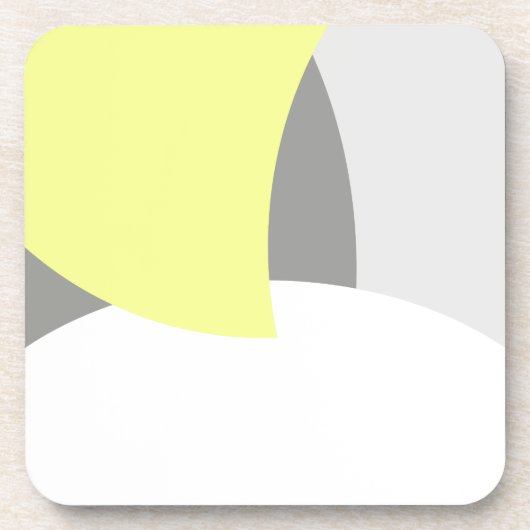 Abstrakt Art Yellow Grey White Getränkeuntersetzer (Vorderseite)