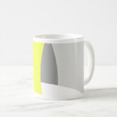 Abstrakt Art Yellow Grey White Kaffeetasse (VorderseiteRechts)