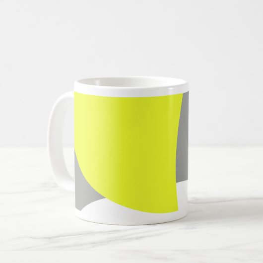 Abstrakt Art Yellow Grey White Kaffeetasse (Vorderseite Links)