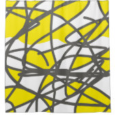 Abstrakt Art Yellow Grey White Minimalismus Duschvorhang (Vorderseite)