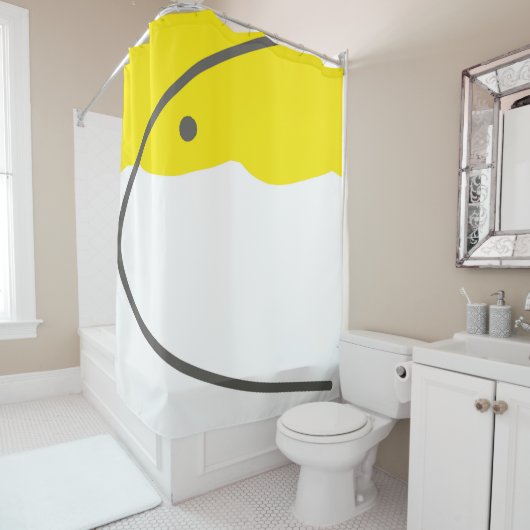 Abstrakt Art Yellow Grey White Minimalismus Duschvorhang (Beispiel)