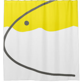 Abstrakt Art Yellow Grey White Minimalismus Duschvorhang
