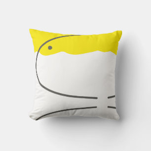 Abstrakt Art Yellow Grey White Minimalismus Kissen
