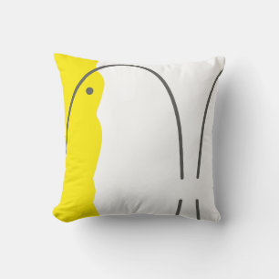 Abstrakt Art Yellow Grey White Minimalismus Kissen