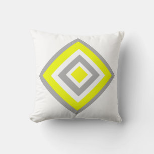 Abstrakt Art Yellow Grey White Minimalismus Kissen