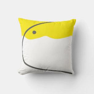 Abstrakt Art Yellow Grey White Minimalismus Kissen