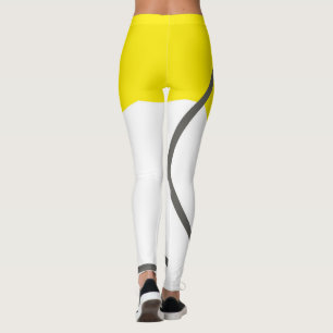 Abstrakt Art Yellow Grey White Minimalismus Leggings