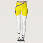 Abstrakt Art Yellow Grey White Minimalismus Leggings (Vorderseite)