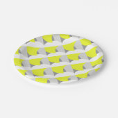 Abstrakt Art Yellow Grey White Pappteller (Schrägansicht)
