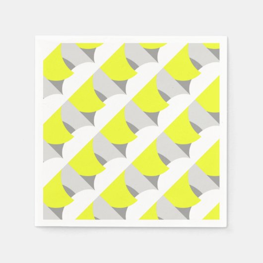 Abstrakt Art Yellow Grey White Serviette (Vorderseite)