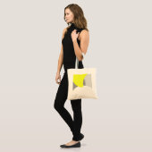 Abstrakt Art Yellow Grey White Tragetasche (Vorderseite (Model))