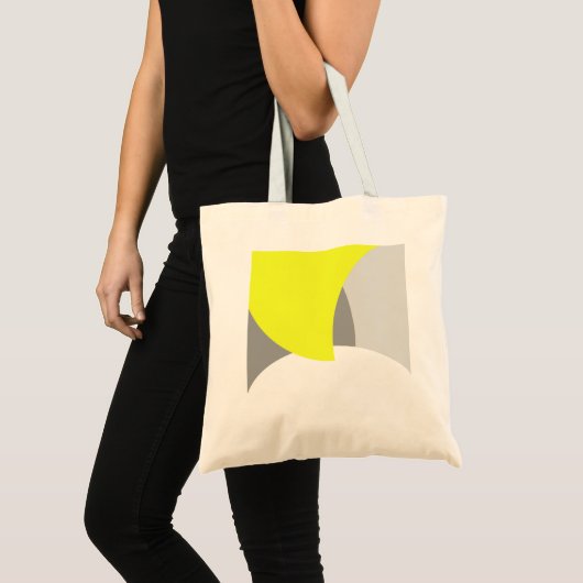 Abstrakt Art Yellow Grey White Tragetasche (Vorderseite (Produkt))