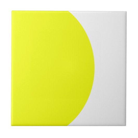 Abstrakt Art Yellow White Minimalismus Fliese (Vorderseite)