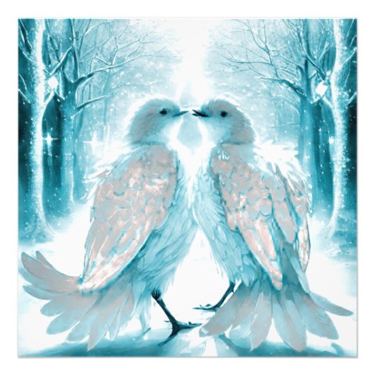 *~* Abstrakt Artistic Love Birds AP54 Art Winter Fotodruck (Vorne)