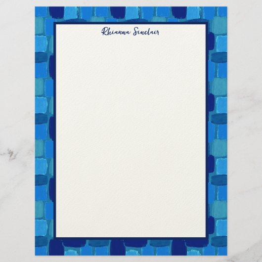 Abstrakt auf blauem Briefpapier (Vorderseite)