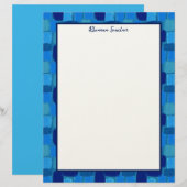 Abstrakt auf blauem Briefpapier (Vorne/Hinten)
