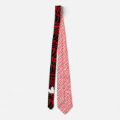 Abstrakt auf Schwarz mit weißem kanadischem Ahorn Krawatte (Rückseite)