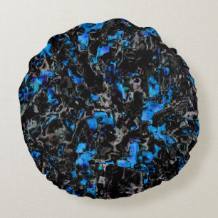 Abstrakt aussehende Fledermausflüge über türkisfar Rundes Kissen