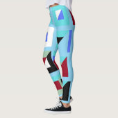Abstrakt Baby Blue Mosaic Muster Leggings (Links)