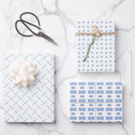 Abstrakt Baby Blues Geschenkpapier Set