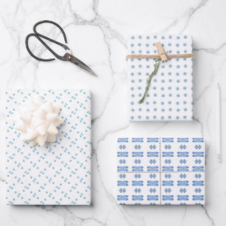 Abstrakt Baby Blues Geschenkpapier Set
