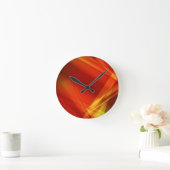 Abstrakt-Background RED YELLOW GREEN DIGITAL RANDO Runde Wanduhr (Zuhause)
