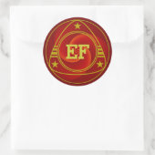 Abstrakt Background Spirals soft III + monogramm Runder Aufkleber (Tasche)