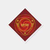 Abstrakt Background Spirals soft III + monogramm Serviette (Ecke)