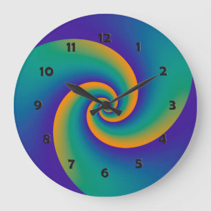 Abstrakt Background Spirals soft V Große Wanduhr