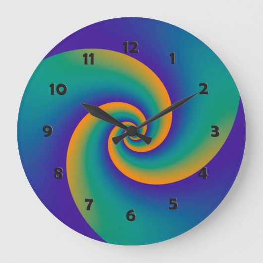 Abstrakt Background Spirals soft V Große Wanduhr (Vorderseite)